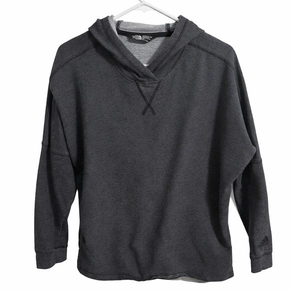 The North Face Waffle Knit Hoodie Women’s Small Gray Hooded Pullover - Picture 3 of 7